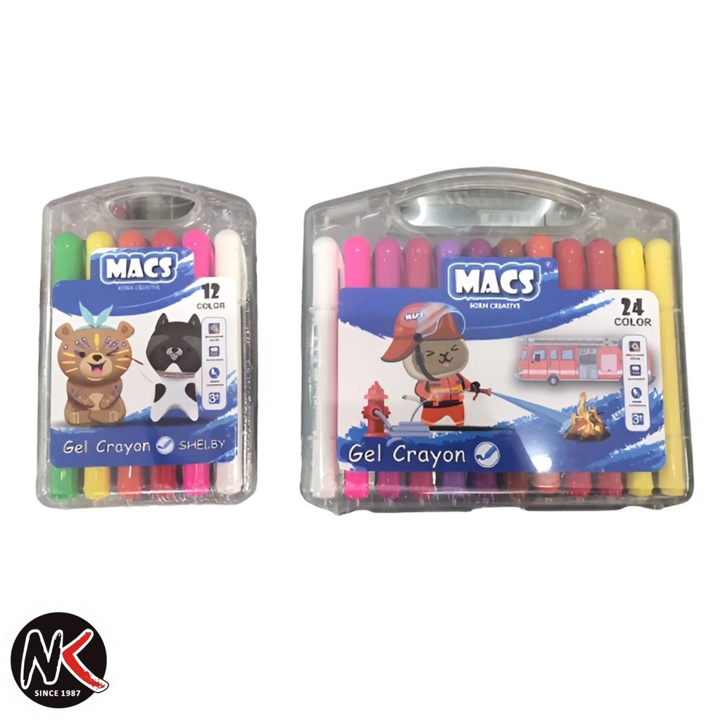 

Gel Crayon MACS 12 Warna ~ 24 Warna/Krayon Jel/Krayon Bersih
