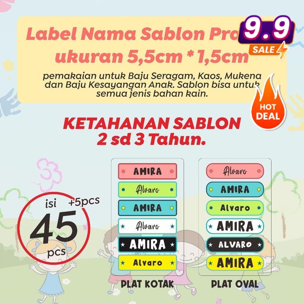 

Label Stiker Custom Label Nama Baju dan Seragam Sekolah Bentuk Kotak Bisa Untuk semua Jenis Kain
