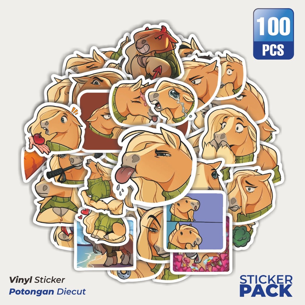 

Stiker Vinyl Stiker Kartun Caramel The Horse Waterproof Aesthetic- Untuk Laptop, Motor, dan Helm - Paper Stationery Pack