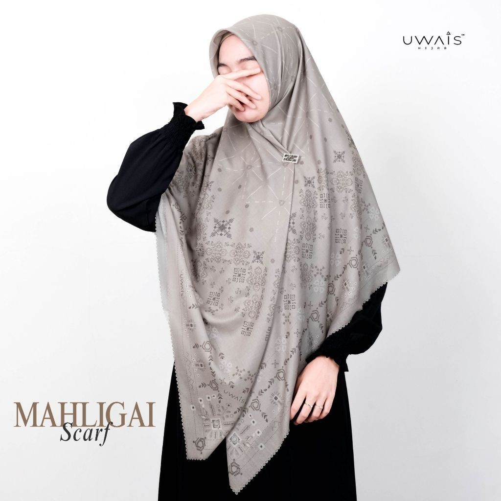 Uwais Hijab - Mahligai Hijab Scarf Kerudung Segi Empat Motif Jilbab Dewasa Pashmina Square Premium
