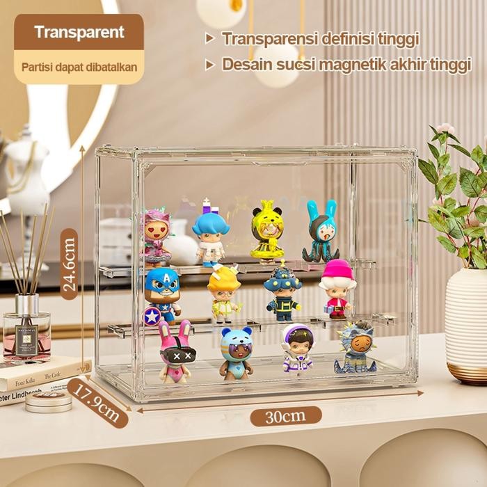 

sale[BISA COD] Tidy Tribe Full Acrylic Kotak Display Storage Organizer Action Figure Patung Kecil Box Blind Box Kotak Display Doll Toys - Tutup Transparan-Lterlaris