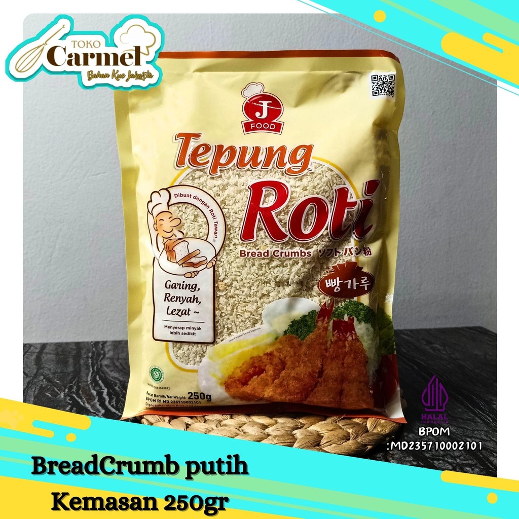 

Tepung Roti Kasar Putih 250gr Bread Crumb White merk JFOOD