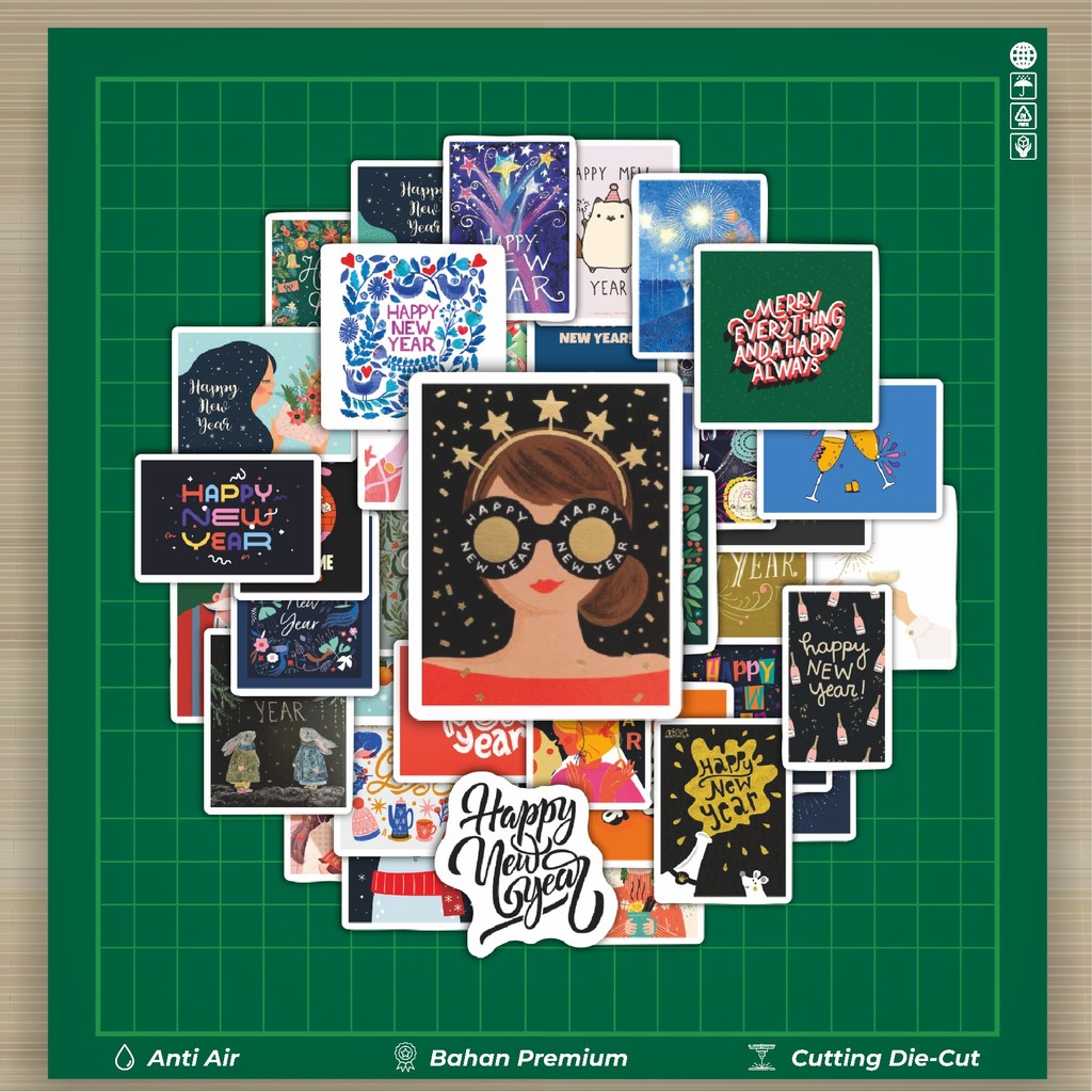 

HOT 50 PCS STIKER Stiker Tema New Year V1 Stiker Fashion Cars Decal Dingin Kartu Album Custom Vinyl Anti Air- Sticker Aesthetic Buku Journal Koper Casing HP Tablet Laptop Helm Motor Botol Minum