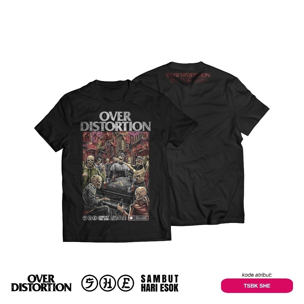 READY STOCK // OVER DISTORTION // SAMBUT HARI ESOK // TSHIRT // BLACK