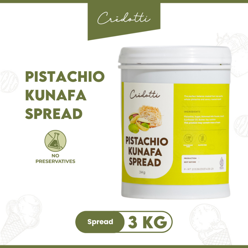 

NEW CREDOTTI Spread Pistachio Kunafa Selai Kadaify 3Kg