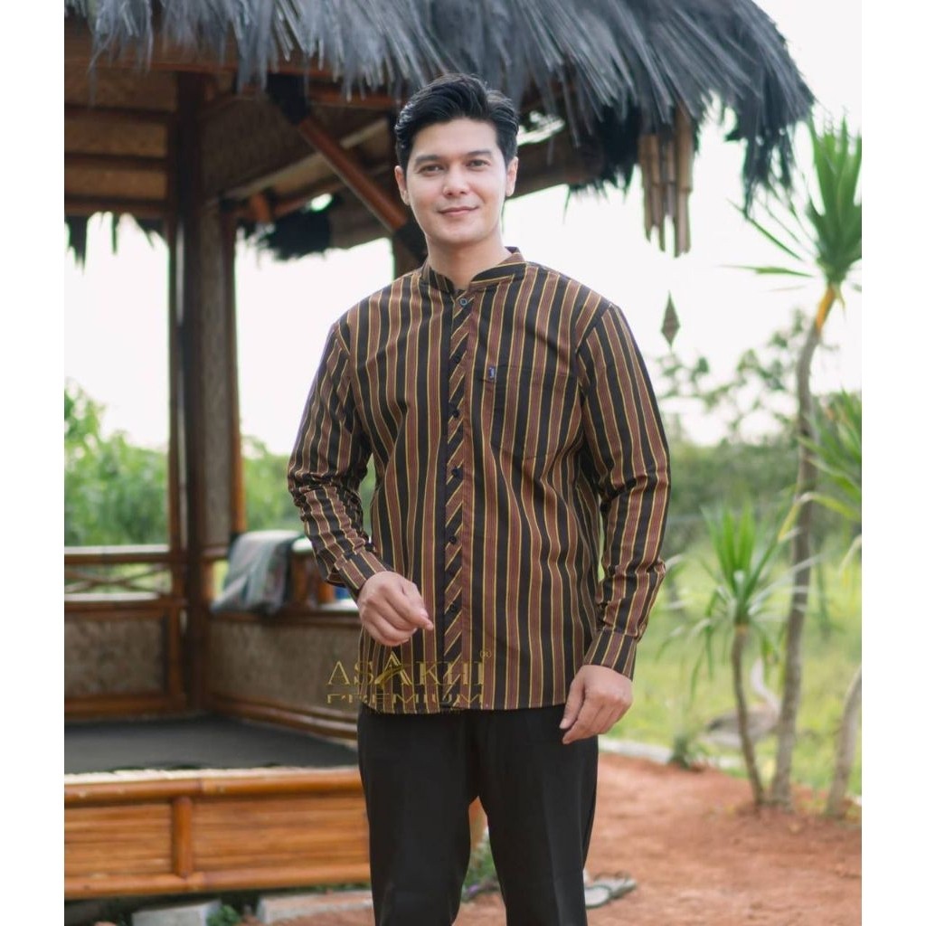 PROMO BAJU KOKO SURJAN LURIK JAWA KEMEJA KOKO CASUAL KERAH SHANGHAI KEMKO PRIA BASIC KATUN SERAGAM S