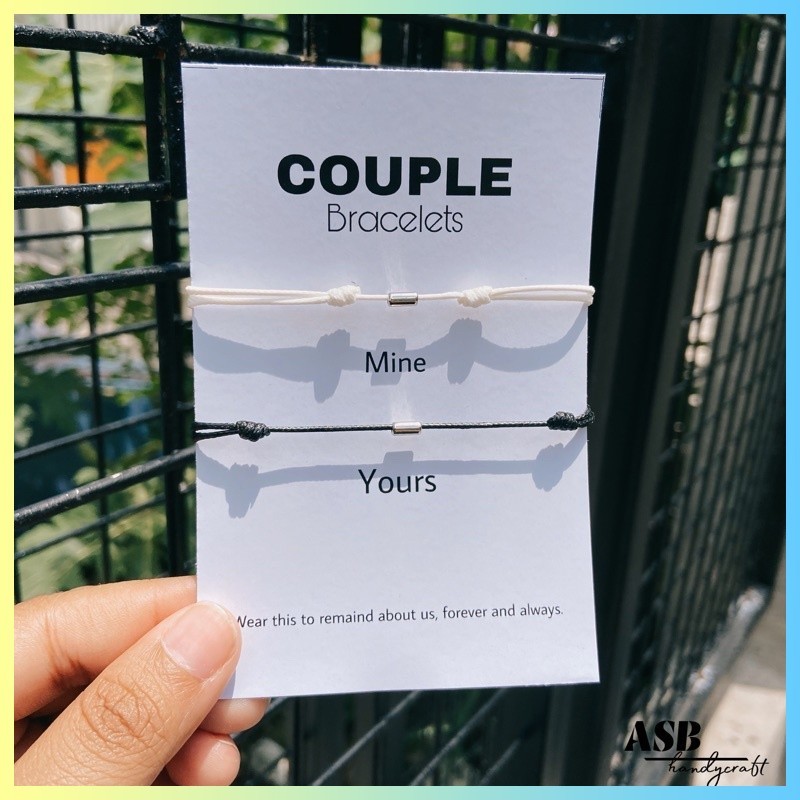 Gelang Couple Mine & Yours  / Gelang Tali Couple / Gelang Persahabatan / Gelang Pasangan Minimalis