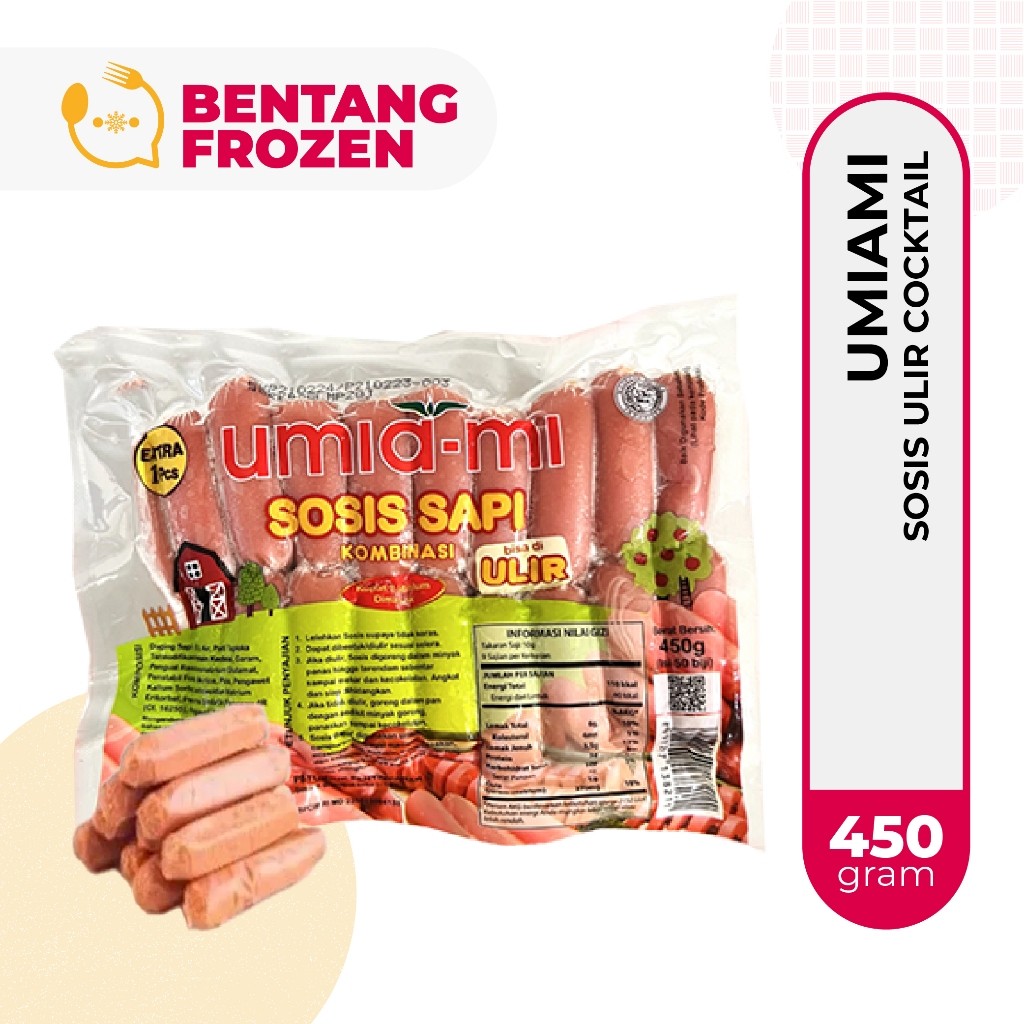 

Umiami Sosis Sapi Ulir Cocktail 450gr Isi 50Pcs