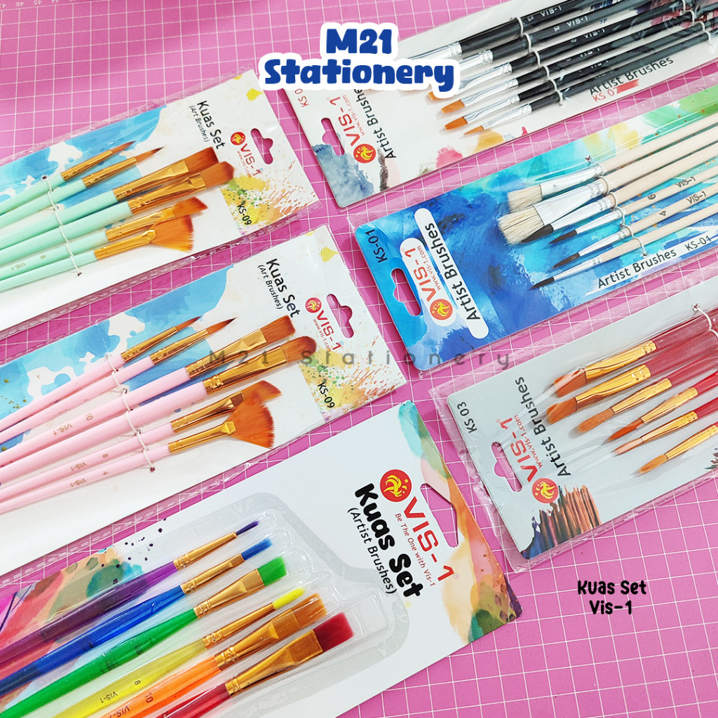 

KUAS SET VIS1 / BRUSH ALAT LUKIS CAT GAMBAR ART WATERCOLOR ACRYLIC ALAT TULIS ATK STATIONERY MURAH