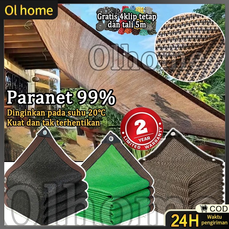 【Jaminan】Paranet 99% Lebar 2/3/4/5/6 Meter Shading Net Nylon Anti Panas-Kualitas Hitam/Kopi/Hijau