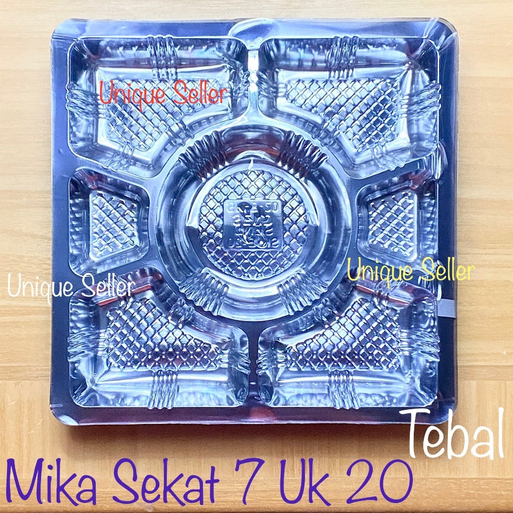 Mika Sekat 7 Uk 20 cm SEND isi 100 Mika Nasi Lauk Sekat 7 Lubang 7 Bulat untuk Dus 20x20 cm 20cm