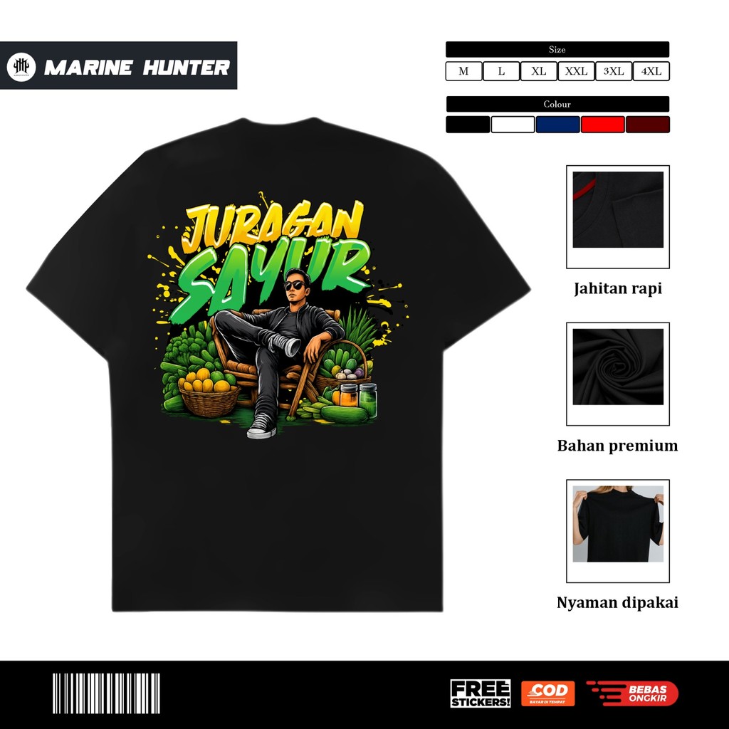 KAOS PRIA DESAIN JURAGAN SAYUR KAOS KATA KATA VIRAL - KAOS DISTRO KATA M L XL XXL MOTIF KATA TERBARU