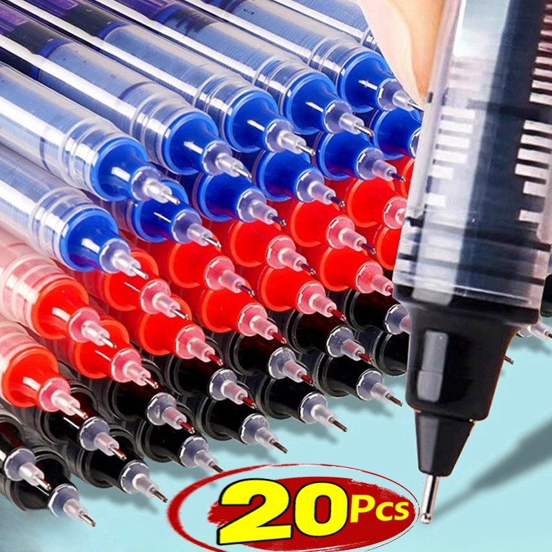 

20/1Pcs High Quality 0.5mm Needle Type Gel Ink Pens Straight Liquid Ballpoint Pen Stationery School Office Writing Supplies