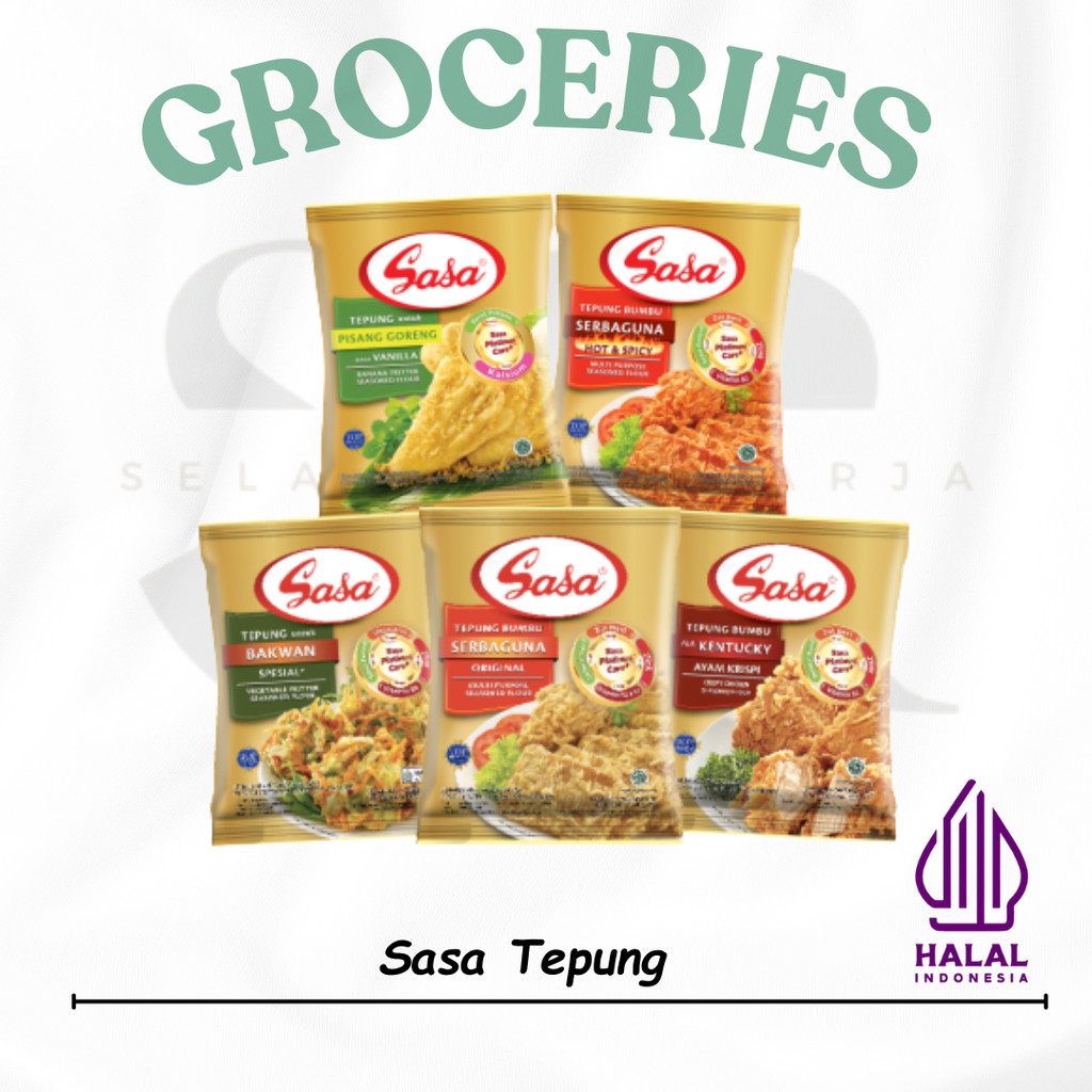 

Sasa Tepung Bumbu Serbaguna Original / Hot Spicy / Kentucky / Pisang / Bakwan 210gr