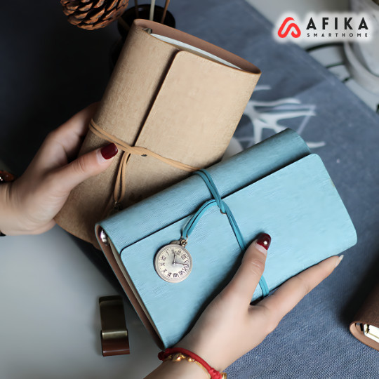 

Buku Jurnal Binder Leather Notebook A6 160 Page Grid Blank Line