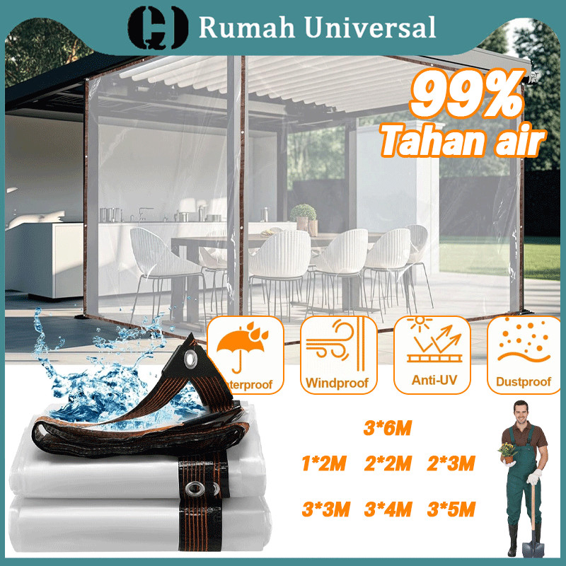 Plastik Uv Bening Transparan/terpal Plastik Bening/Terpal Plastik Bening Kain Terpal Ukuran 3X3 3X4 