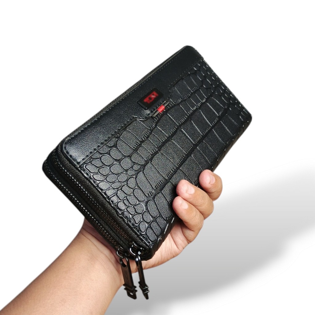 Dompet Panjang Kulit PU Emboss Branded Dompet kartu Cowok Wallet wanita