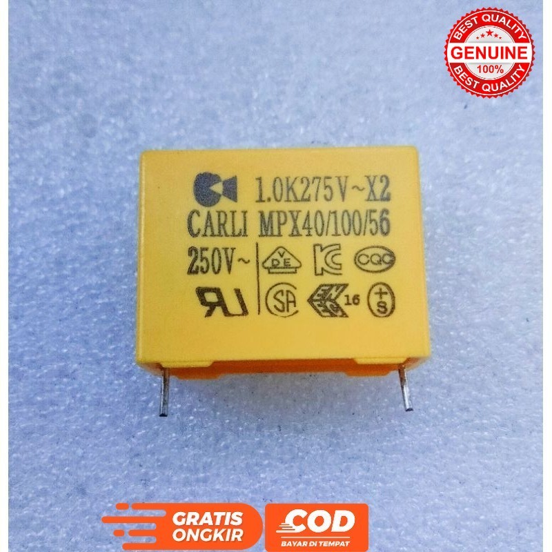 CAPASITOR MKP 104 275 VOLT 1.0K275V CARLI