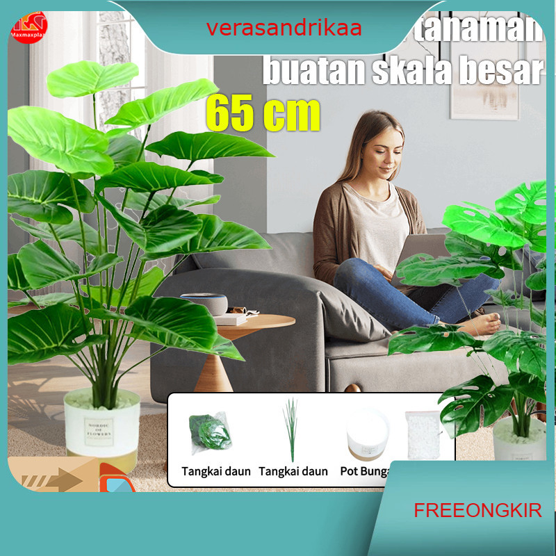 Tanaman Hias Plastik Pohon Pisang Artificial Dan Pot 65Cm Tanaman Artificial Besar Dekorasi Rumah