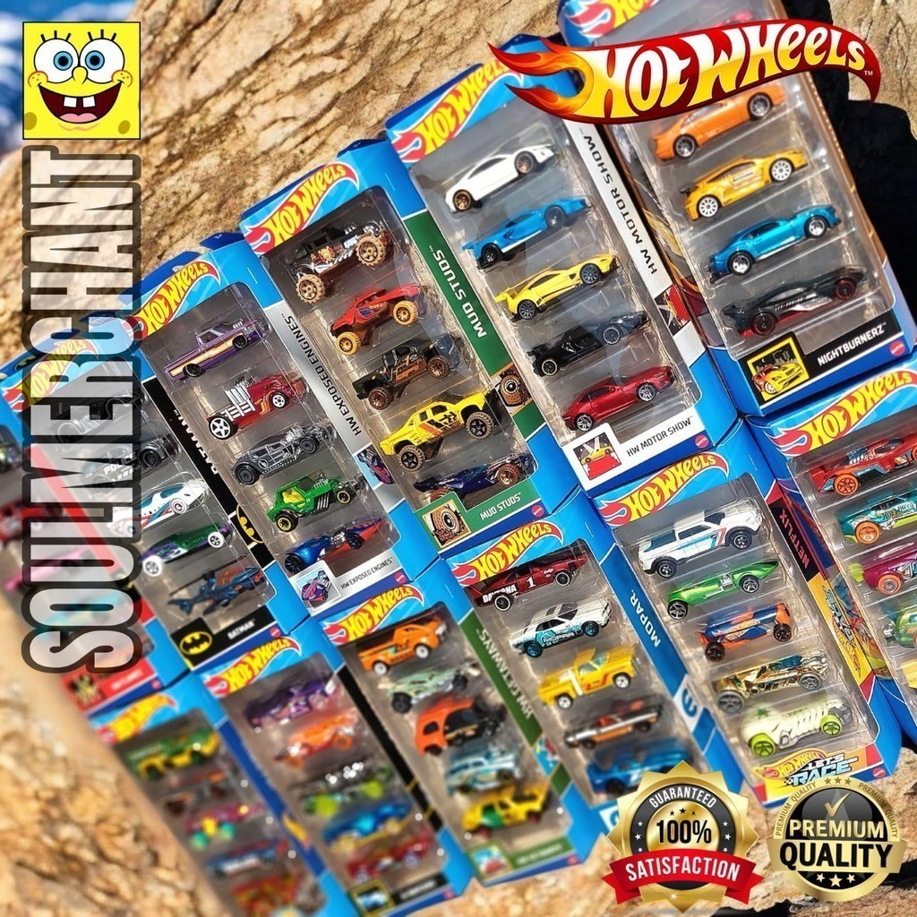 Hot Wheels Gift Pack 5 Pcs Pack Mopar X-Raycers Batman Nightburnerz HW Motor Show Action Lets Race