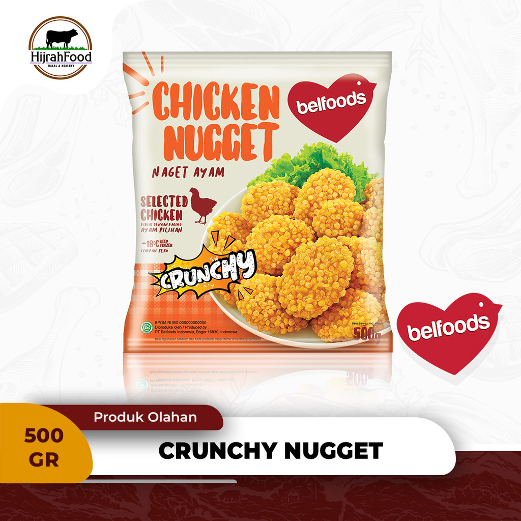Promo Belfoods Chicken Nugget Crunchy Naget Ayam Krispi Bubble 500 gr Berkualitas