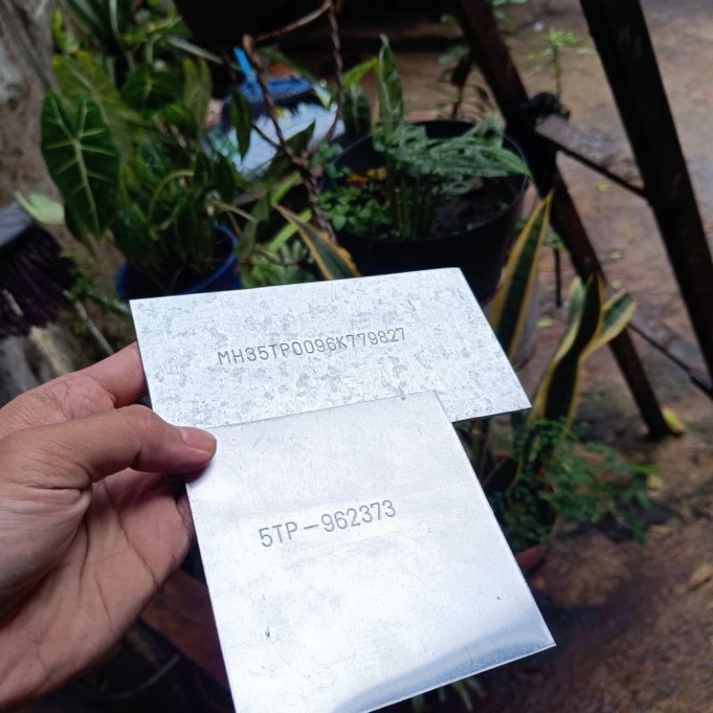 MOTORMIND Ketok nomor rangka + nomor mesin Vespa, CB, Tiger, Megapro, Satria Hiu, Ninja RR 2 tak, dl