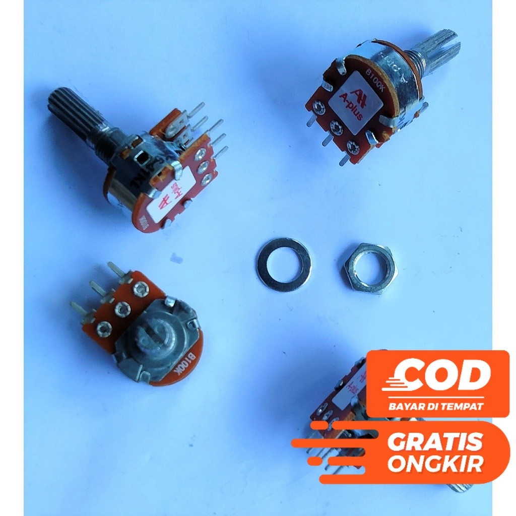 POTENSIO ROTARY STEREO STR A PLUS 100K 100 K POTENSIOMETER