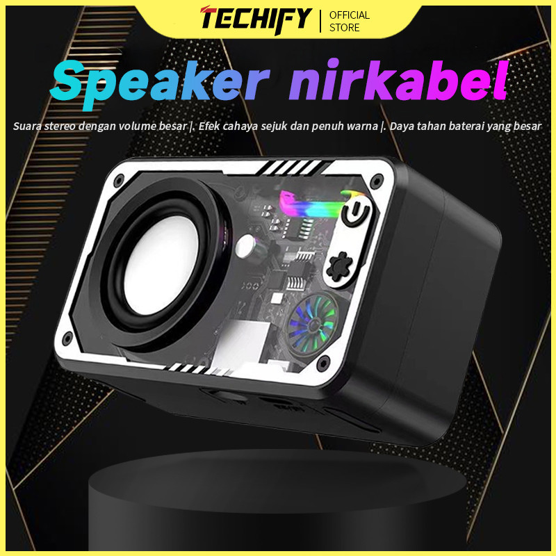 iplah store Speaker Bluetooth Cyberpunk Bluetooth Speaker Double Subwoofer Music Speaker Salon Bluet