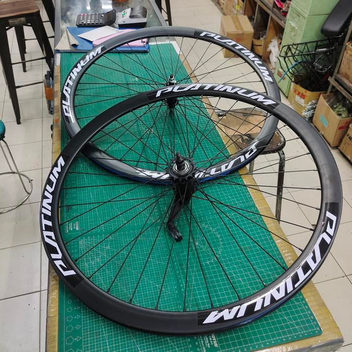 Wheelset 700C Platinum Torpedo Full Hitam 4 cm Best Quality