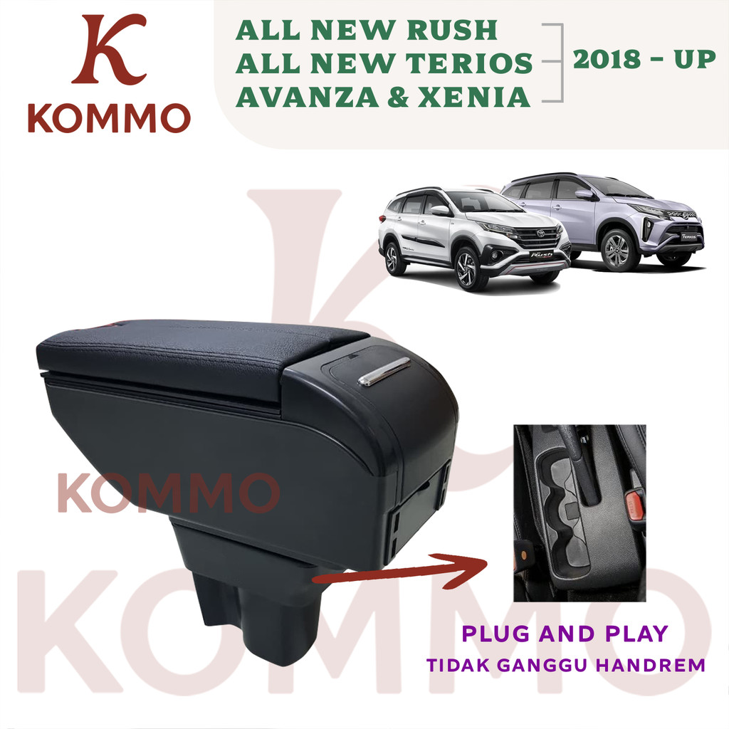 KOMMO ARMREST Sandaran Tangan Arm Rest Mobil All New Toyota Rush Daihatsu Terios + USB Port Charger