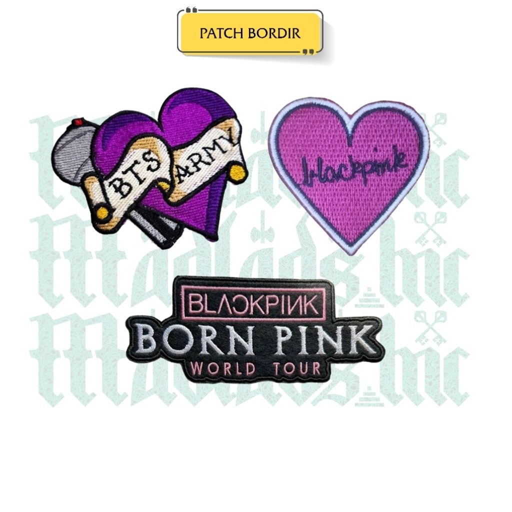Patch Bordir Emblem Bordir KPOP Patch Iron Patch Musik Karakter Patch BTS / Black Pink Terlaris