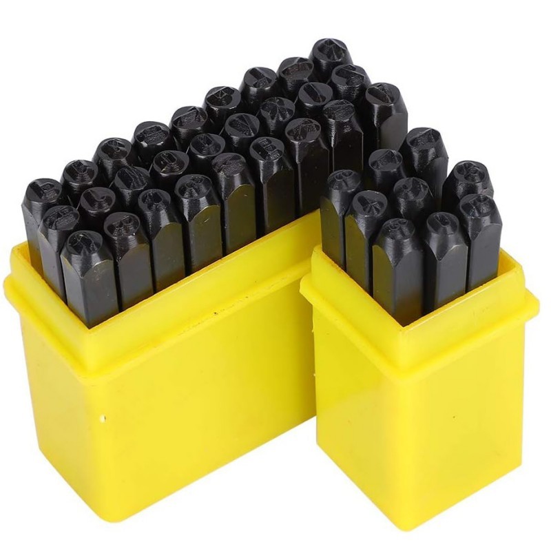 RF - 36pcs Number Letter Punch Set Paket Alat Ketok Huruf Dan Angka Nomor Angka Dan Huruf Ketok Besi
