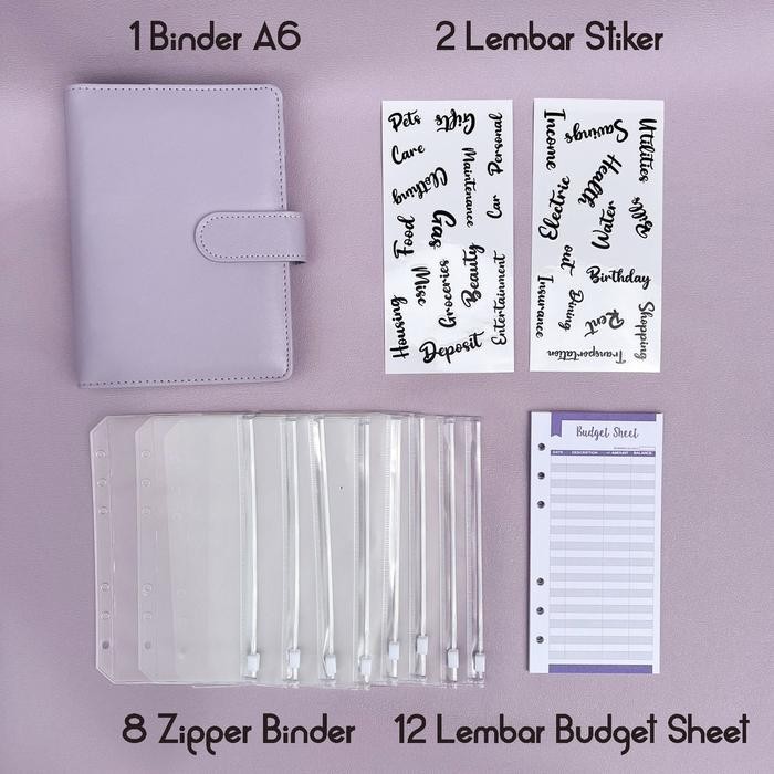 [A6] SINKING FUND BINDER LEATHER / Binder Keuangan Tabungan Challenge Menabung Financial Zipper Zipl