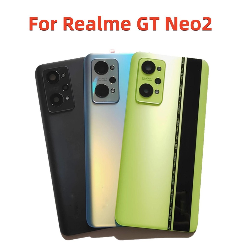 Original 6.62" For Realme GT Neo2 Back Battery Cover Housing Camera Frame Glass Lens For Realme GT N