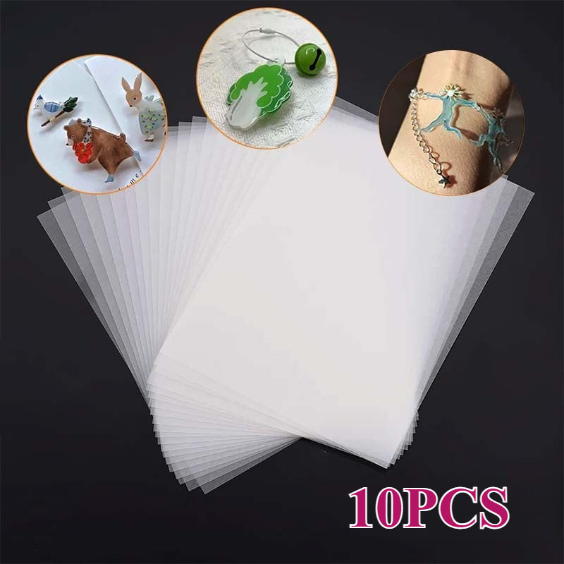 10Pcs 20x27CM Kertas Shrink Shrink Paper Diy Heat Shrink Sheets Shrink Plastic Printable