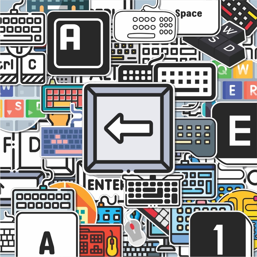 100PCS Lucu Stiker Keyboard Stiker Aesthetic Stiker Anti Air Stikers Berperekat Waterproof sticker d