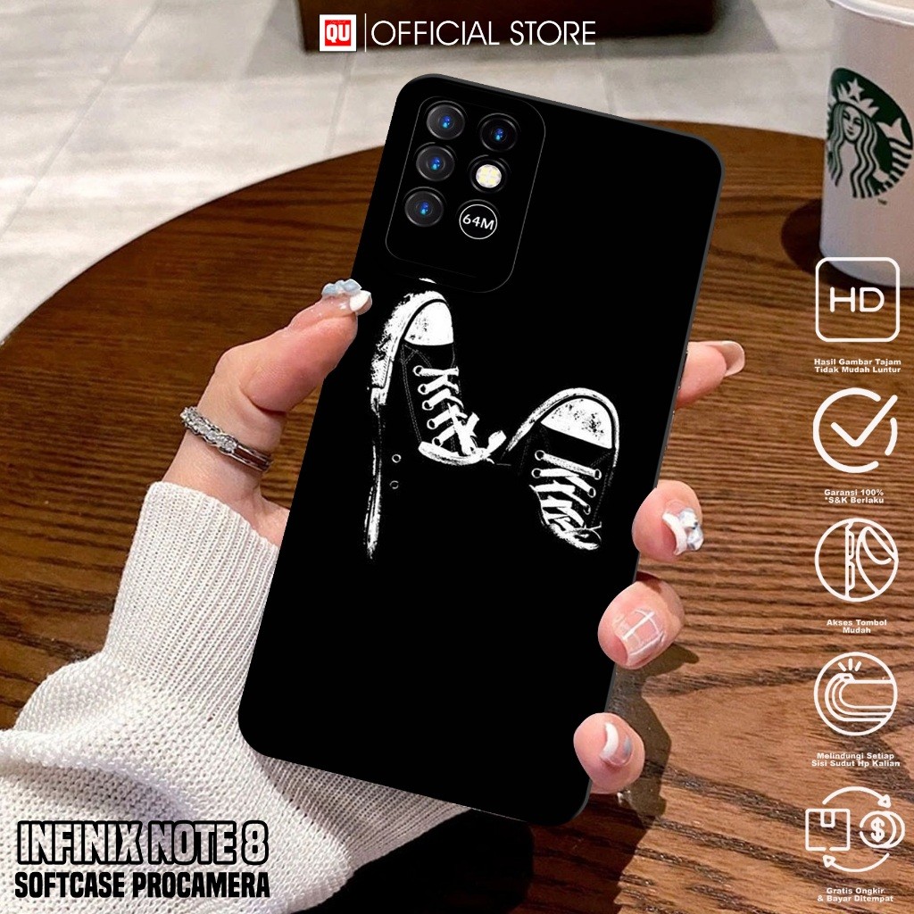 Case Infinix Note 8 - Casing Infinix Note 8 Terbaru Motif BLCK - Softcase Hp Infinix Note 8 - Siliko
