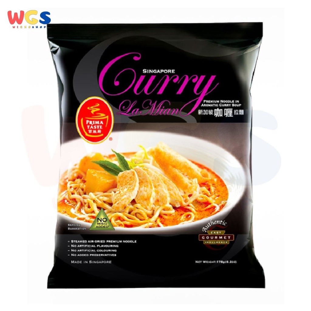 Prima Taste Singapore Curry La Mian Instant Noodles 178g – Mi Kari Premium Khas Singapura