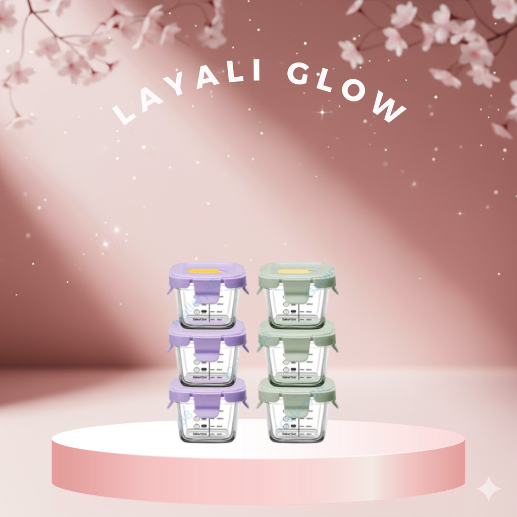 SAKUMINI Glass Food Container 3 in 1 Storage Jar Bowl