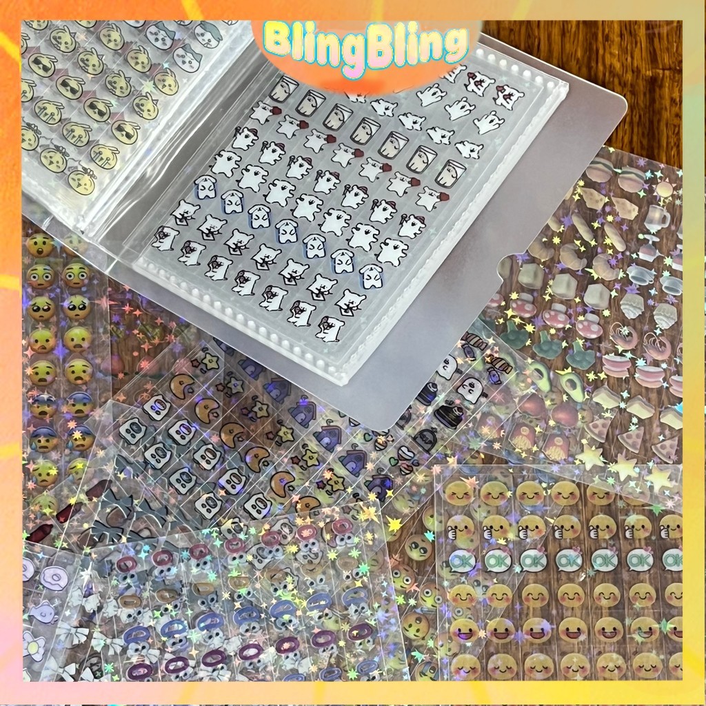 1750 Stiker/25 Lembar Stiker lucu kartun  mini/Sticker Hologram Laser /Stiker aesthetic pack/STIKER 