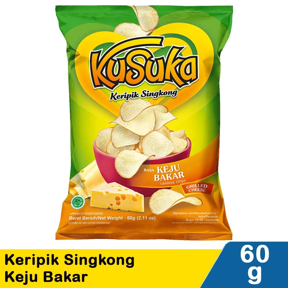 KUSUKA KERIPIK SINGKONG KEJU BAKAR 60g