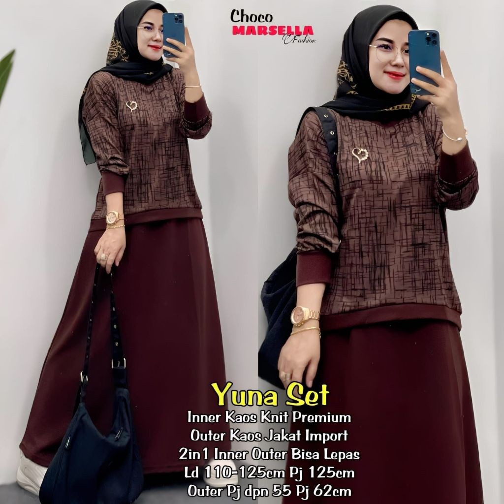 Yuna Setelan Inner Dan Outer Yuna By Marsella Fashion murah