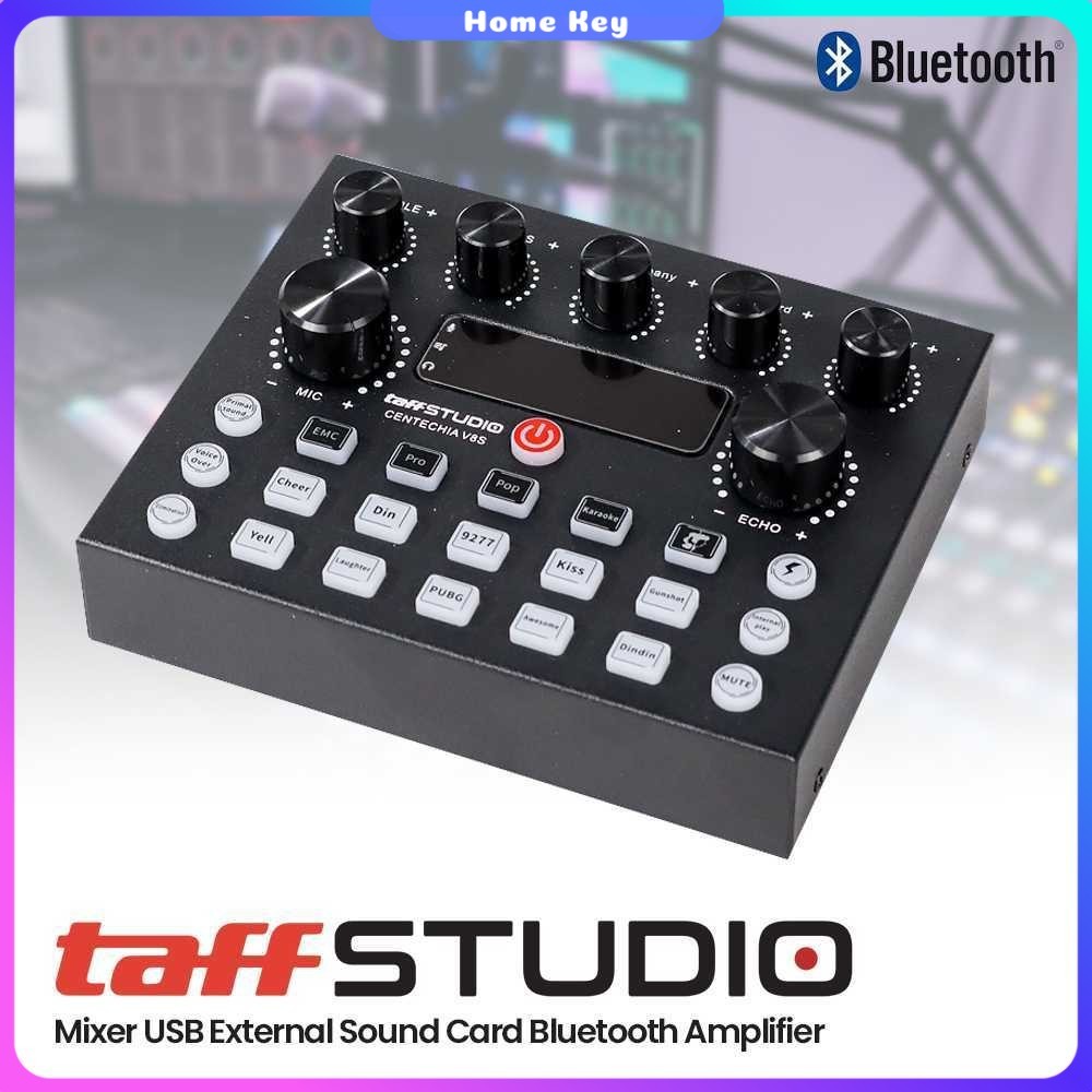 TaffSTUDIO Mixer USB External Sound Card Bluetooth Amplifier - V8S