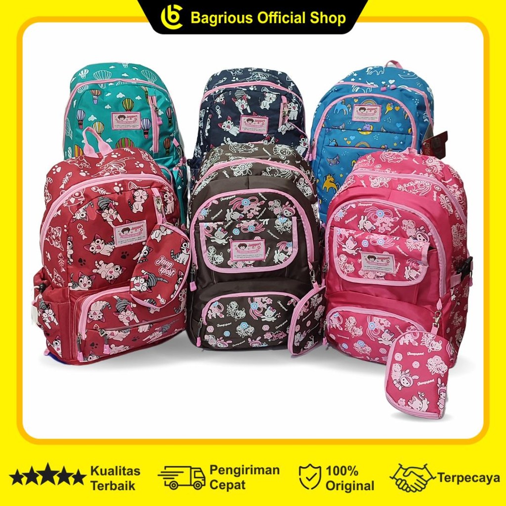 Tas Sekolah Anak Perempuan Tas Ransel Sekolah Wanita Import Tas Sekolah Cewek SD SMP SMA Tas Ransel 