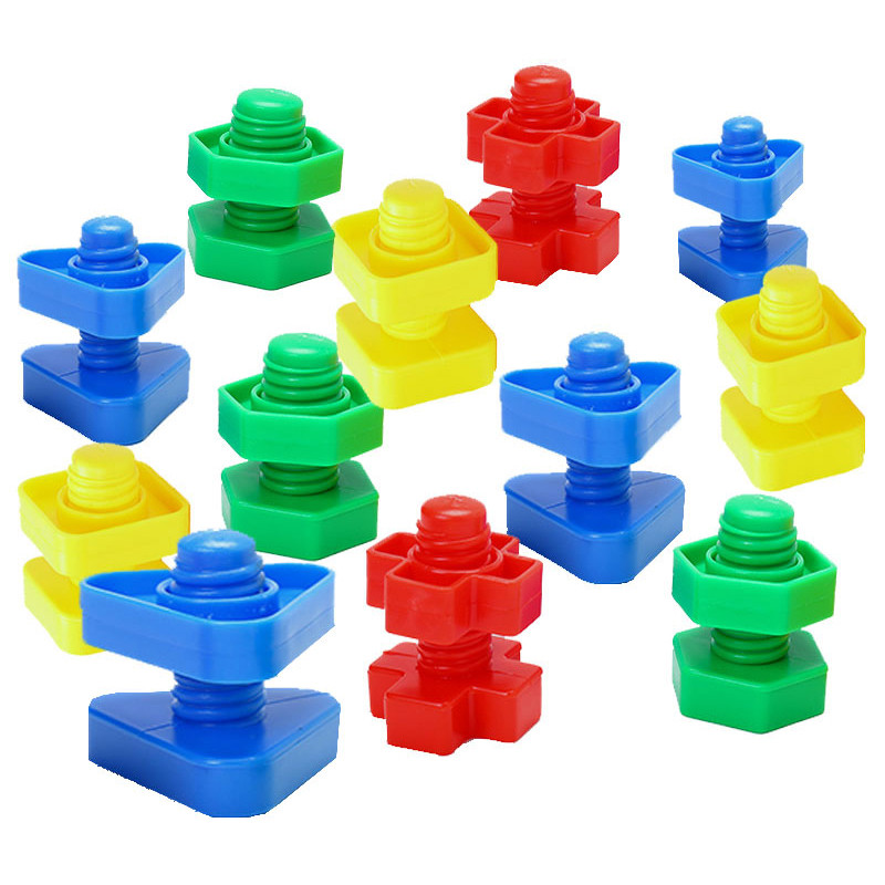 Montessori Education Jumbo Nuts And Bolts Toys Plastic Screw And Nuts Occupational Therapy Fine Motor Skills Development