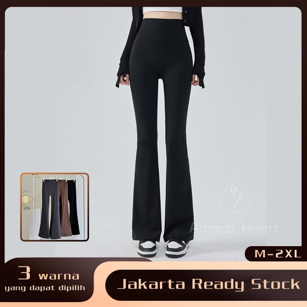 V Glow - Pants celana panjang dengan bagian bawah lonceng Tambah ukuran Yoga pants Legging Celana Ol