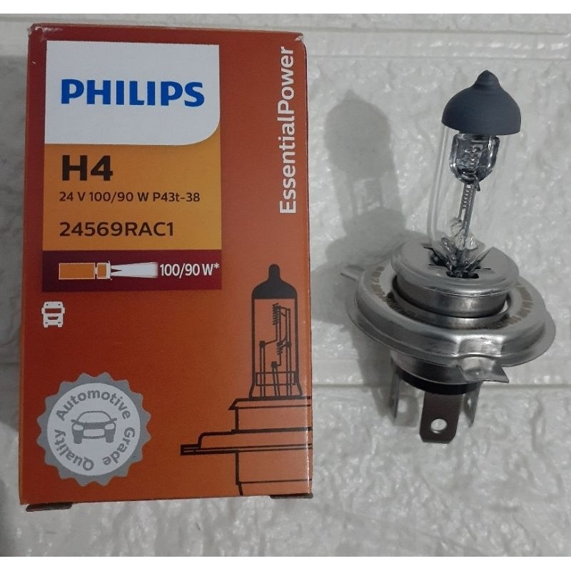 Dop Bohlam H4 24V 100/90W Philips Lampu Depan Mobil/Truk