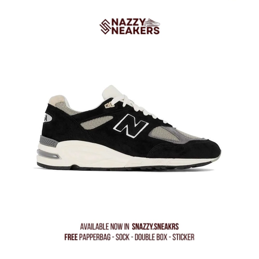 Sepatu New Balance 990v2 Miusa Teddy Santis Black True Cam Sneakers Original unisex