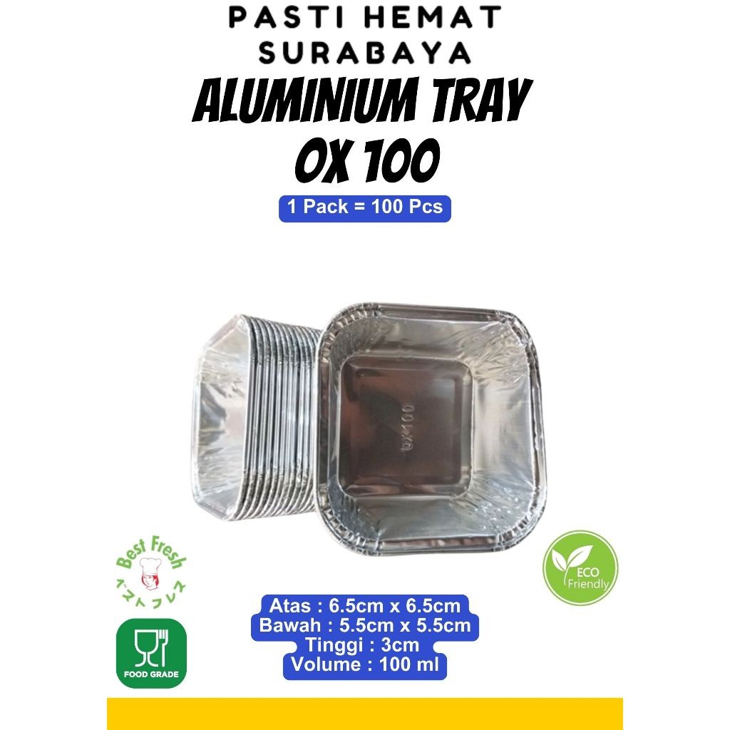ALUMINIUM FOIL CUP I ALUMINIUM FOIL TRAY I AlumInium foil + Tutup I KOTAK ALUMINIUM I OX 100