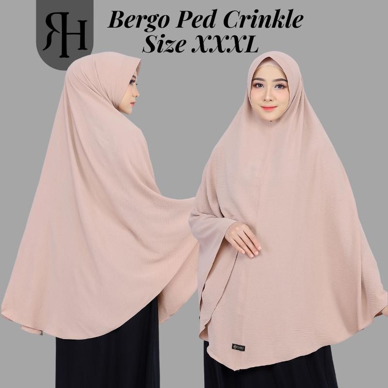 ihsn  -Jilbab Bergo Ped Crinkle Airflow Jumbo /Hijab Size XXXL /Kerudung Khimar Saryi Panjang Muslim